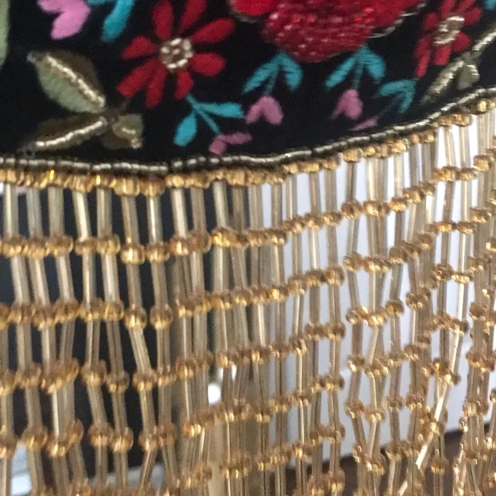 Ramla Embroidery Pouch Bag Womens Black Mumbai Handmade - Picture 7 of 15